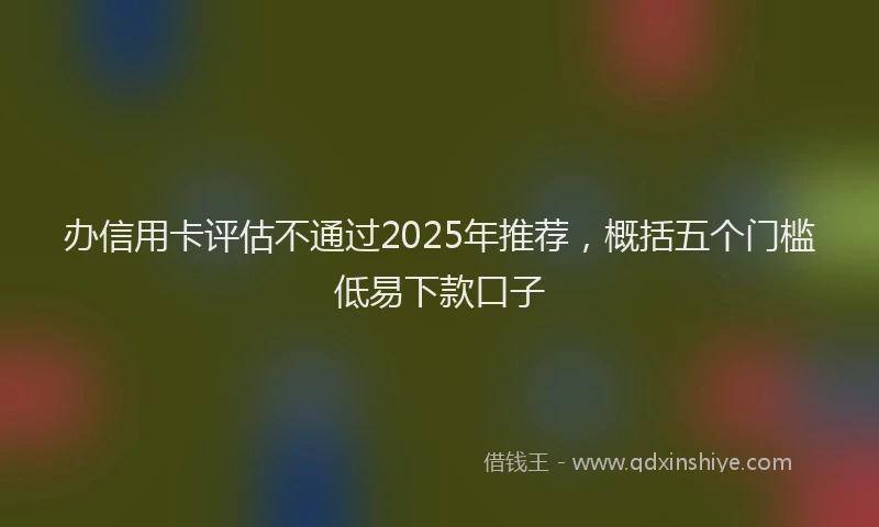 办信用卡评估不通过2025年推荐，概括五个门槛低易下款口子