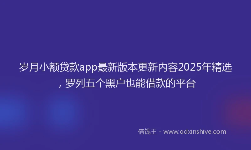 岁月小额贷款app最新版本更新内容2025年精选，罗列五个黑户也能借款的平台