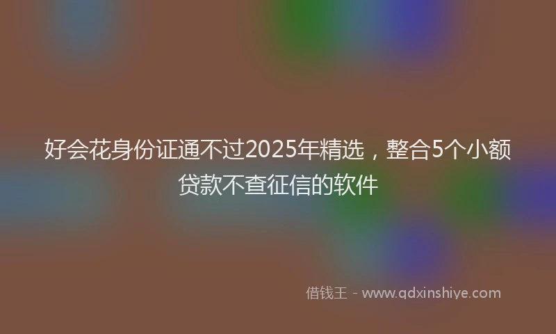 好会花身份证通不过2025年精选，整合5个小额贷款不查征信的软件