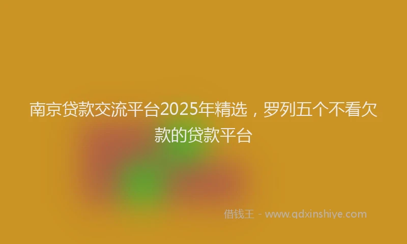 南京贷款交流平台2025年精选，罗列五个不看欠款的贷款平台