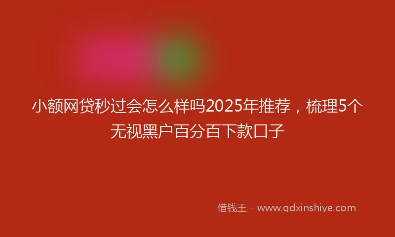 小额网贷秒过会怎么样吗2025年推荐，梳理5个无视黑户百分百下款口子