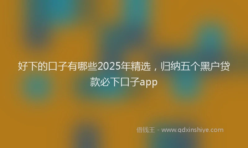 好下的口子有哪些2025年精选，归纳五个黑户贷款必下口子app