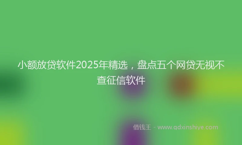 小额放贷软件2025年精选，盘点五个网贷无视不查征信软件