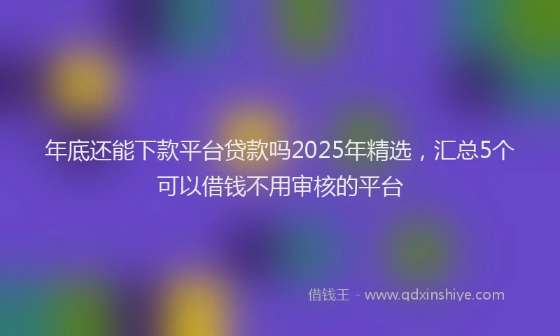 年底还能下款平台贷款吗2025年精选，汇总5个可以借钱不用审核的平台