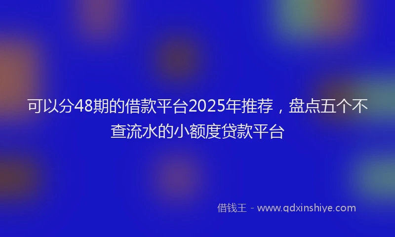 可以分48期的借款平台2025年推荐，盘点五个不查流水的小额度贷款平台