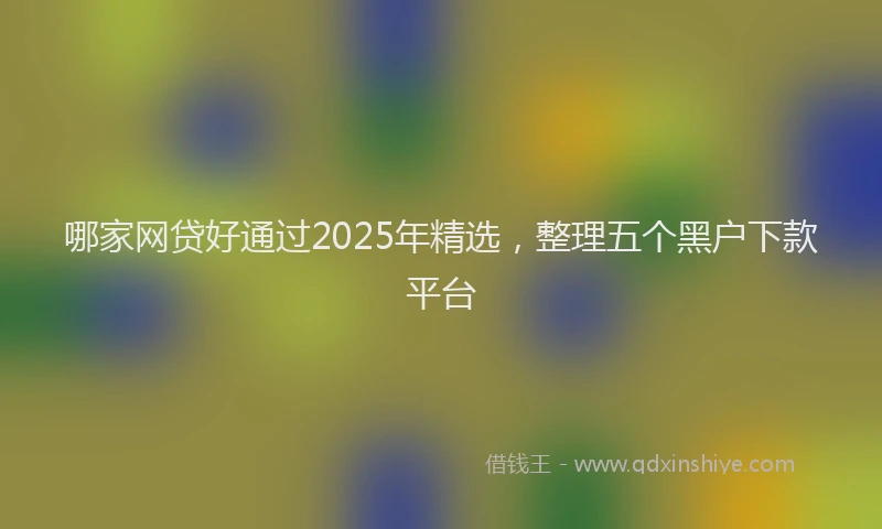 哪家网贷好通过2025年精选，整理五个黑户下款平台