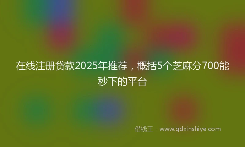 在线注册贷款2025年推荐，概括5个芝麻分700能秒下的平台