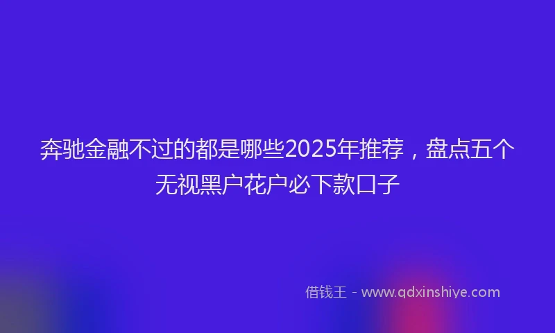 奔驰金融不过的都是哪些2025年推荐，盘点五个无视黑户花户必下款口子
