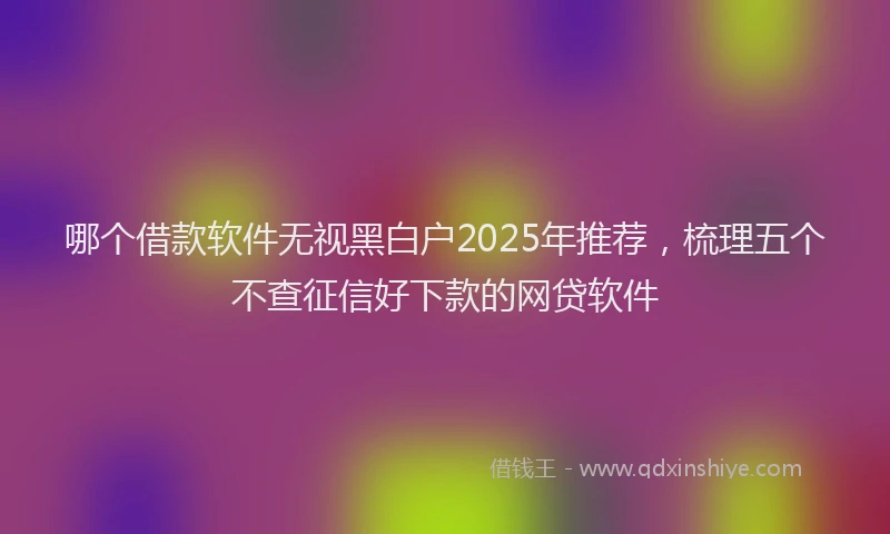 哪个借款软件无视黑白户2025年推荐，梳理五个不查征信好下款的网贷软件