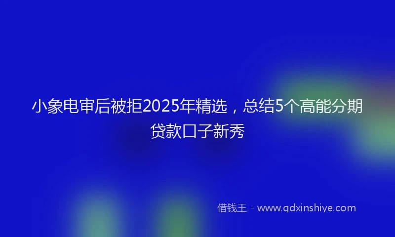 小象电审后被拒2025年精选，总结5个高能分期贷款口子新秀