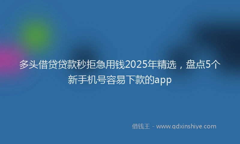 多头借贷贷款秒拒急用钱2025年精选，盘点5个新手机号容易下款的app