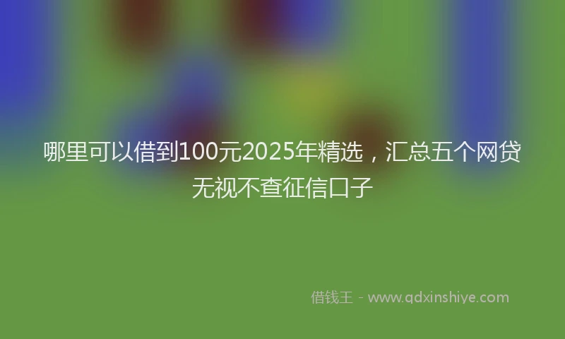 哪里可以借到100元2025年精选，汇总五个网贷无视不查征信口子