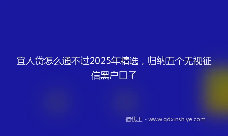 宜人贷怎么通不过2025年精选，归纳五个无视征信黑户口子