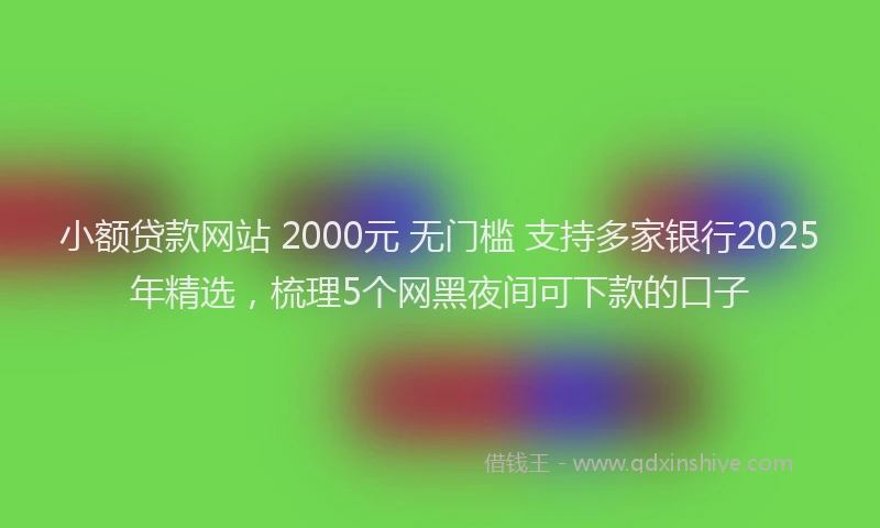小额贷款网站 2000元 无门槛 支持多家银行2025年精选，梳理5个网黑夜间可下款的口子