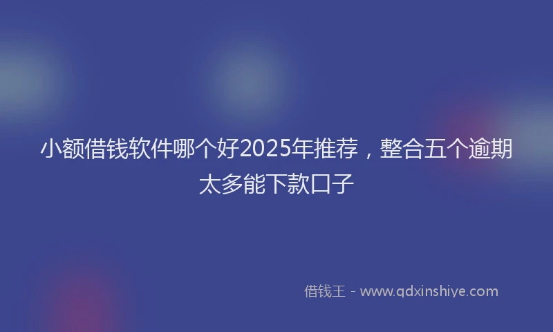 小额借钱软件哪个好2025年推荐，整合五个逾期太多能下款口子