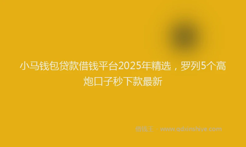 小马钱包贷款借钱平台2025年精选，罗列5个高炮口子秒下款最新