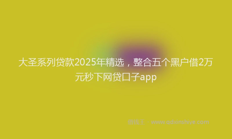 大圣系列贷款2025年精选，整合五个黑户借2万元秒下网贷口子app