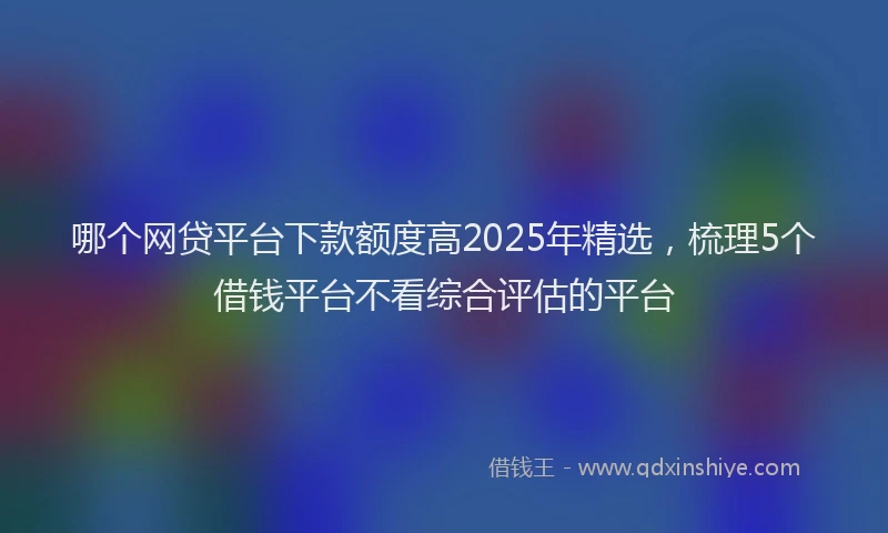 哪个网贷平台下款额度高2025年精选，梳理5个借钱平台不看综合评估的平台
