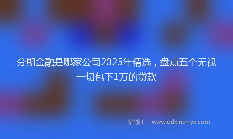 分期金融是哪家公司2025年精选，盘点五个无视一切包下1万的贷款