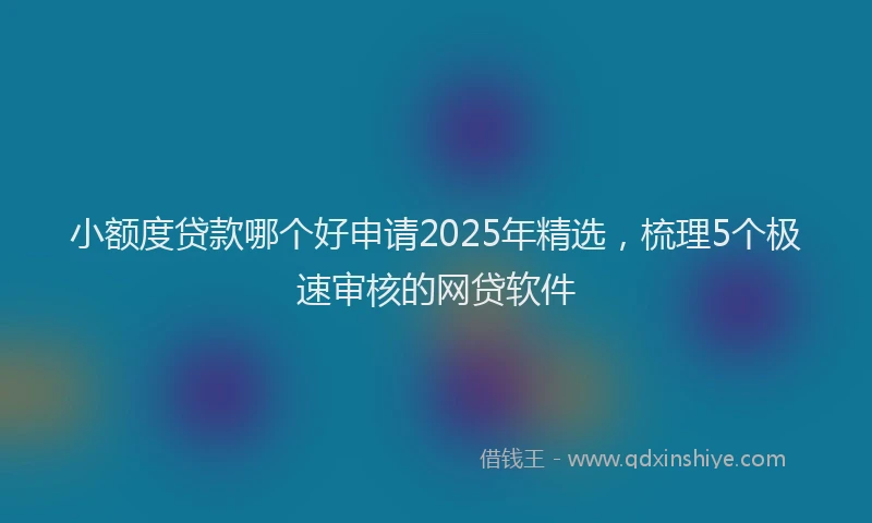小额度贷款哪个好申请2025年精选，梳理5个极速审核的网贷软件