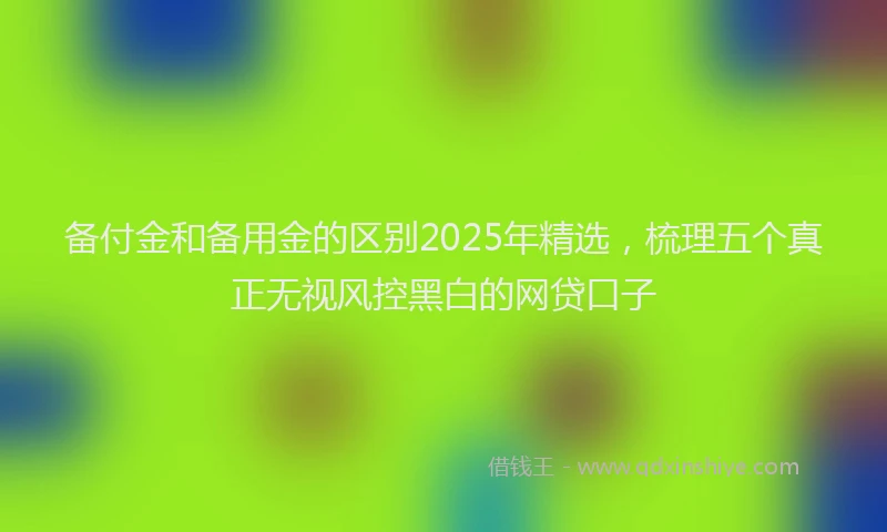 备付金和备用金的区别2025年精选，梳理五个真正无视风控黑白的网贷口子