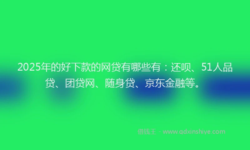 2025年的好下款的网贷有哪些有：还呗、51人品贷、团贷网、随身贷、京东金融等。