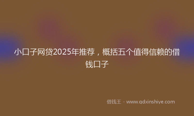 小口子网贷2025年推荐，概括五个值得信赖的借钱口子