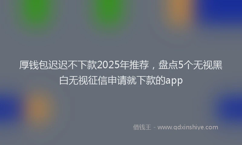 厚钱包迟迟不下款2025年推荐，盘点5个无视黑白无视征信申请就下款的app