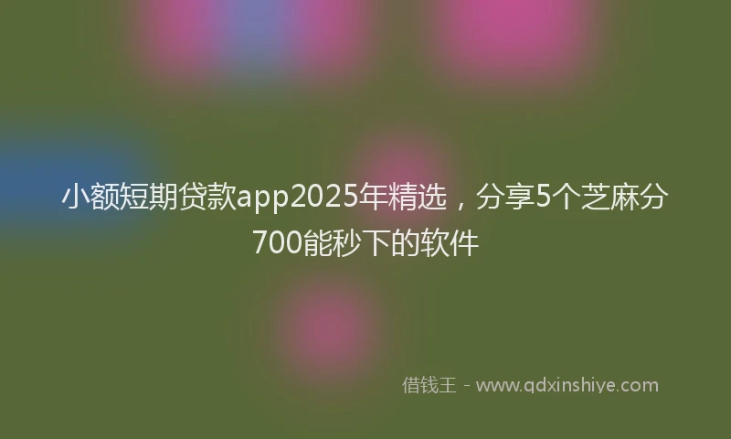 小额短期贷款app2025年精选，分享5个芝麻分700能秒下的软件