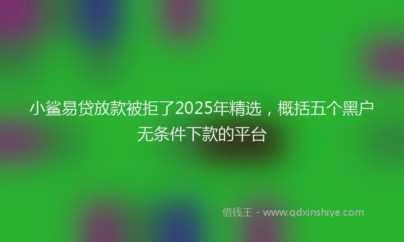 小鲨易贷放款被拒了2025年精选，概括五个黑户无条件下款的平台