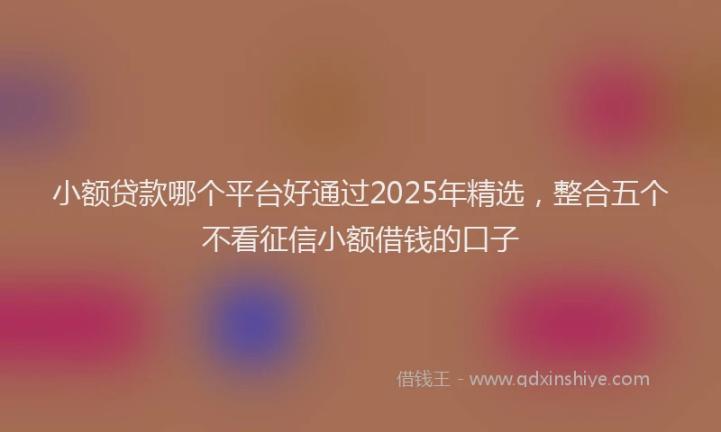 小额贷款哪个平台好通过2025年精选，整合五个不看征信小额借钱的口子