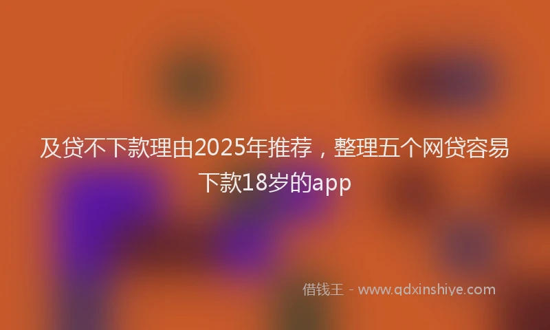 及贷不下款理由2025年推荐，整理五个网贷容易下款18岁的app