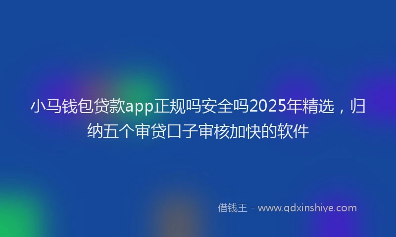 小马钱包贷款app正规吗安全吗2025年精选，归纳五个审贷口子审核加快的软件