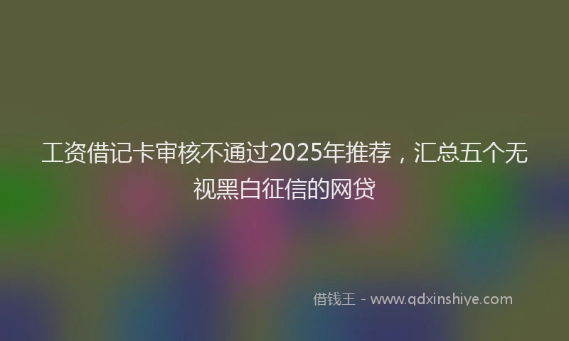 工资借记卡审核不通过2025年推荐，汇总五个无视黑白征信的网贷
