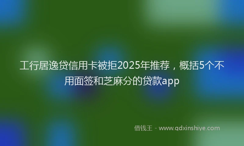 工行居逸贷信用卡被拒2025年推荐，概括5个不用面签和芝麻分的贷款app