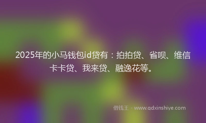 2025年的小马钱包id贷有：拍拍贷、省呗、维信卡卡贷、我来贷、融逸花等。