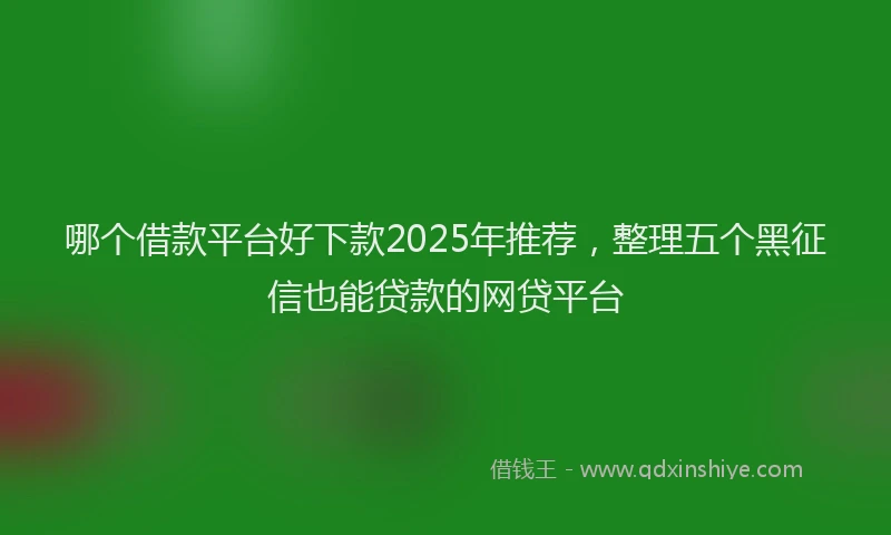 哪个借款平台好下款2025年推荐，整理五个黑征信也能贷款的网贷平台