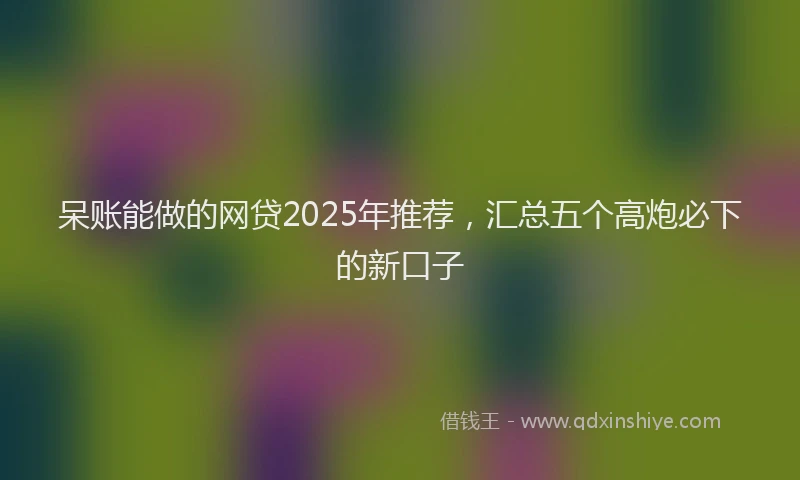 呆账能做的网贷2025年推荐，汇总五个高炮必下的新口子