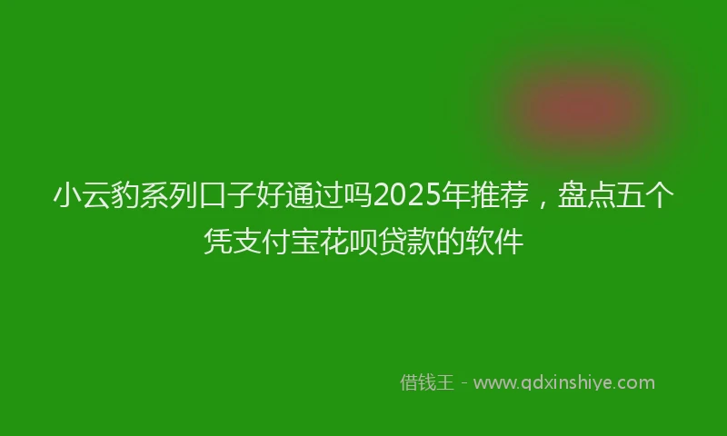 小云豹系列口子好通过吗2025年推荐，盘点五个凭支付宝花呗贷款的软件