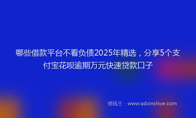 哪些借款平台不看负债2025年精选，分享5个支付宝花呗逾期万元快速贷款口子
