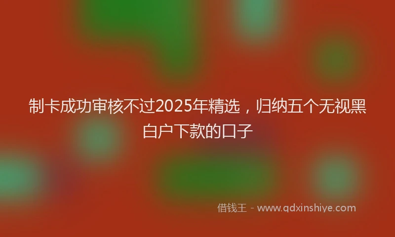 制卡成功审核不过2025年精选，归纳五个无视黑白户下款的口子