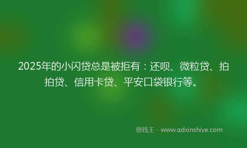 2025年的小闪贷总是被拒有：还呗、微粒贷、拍拍贷、信用卡贷、平安口袋银行等。