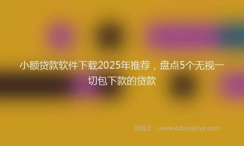 小额贷款软件下载2025年推荐，盘点5个无视一切包下款的贷款