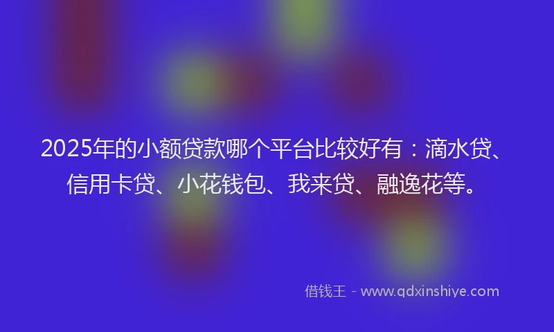 2025年的小额贷款哪个平台比较好有：滴水贷、信用卡贷、小花钱包、我来贷、融逸花等。