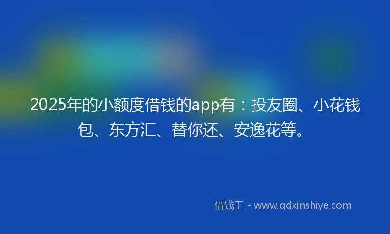 2025年的小额度借钱的app有：投友圈、小花钱包、东方汇、替你还、安逸花等。