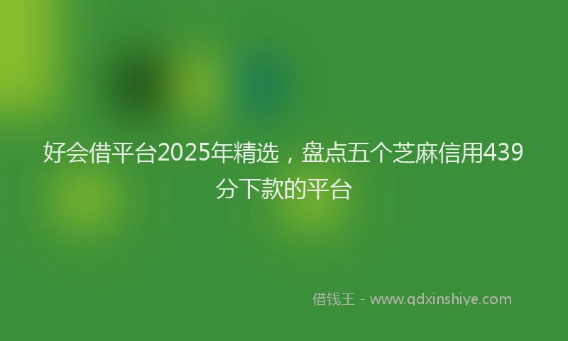 好会借平台2025年精选，盘点五个芝麻信用439分下款的平台