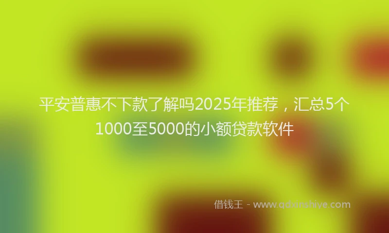 平安普惠不下款了解吗2025年推荐，汇总5个1000至5000的小额贷款软件