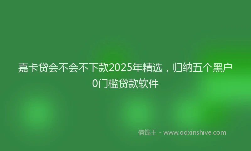 嘉卡贷会不会不下款2025年精选，归纳五个黑户0门槛贷款软件