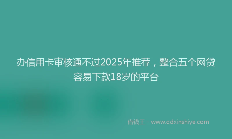 办信用卡审核通不过2025年推荐，整合五个网贷容易下款18岁的平台