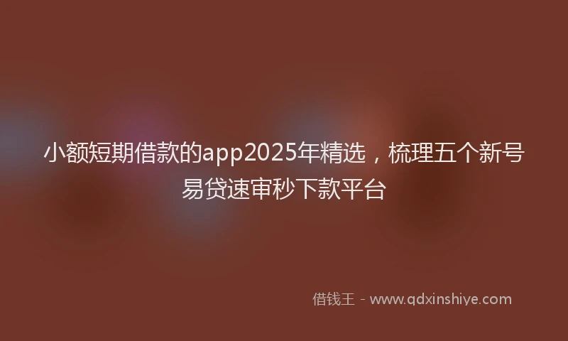小额短期借款的app2025年精选，梳理五个新号易贷速审秒下款平台